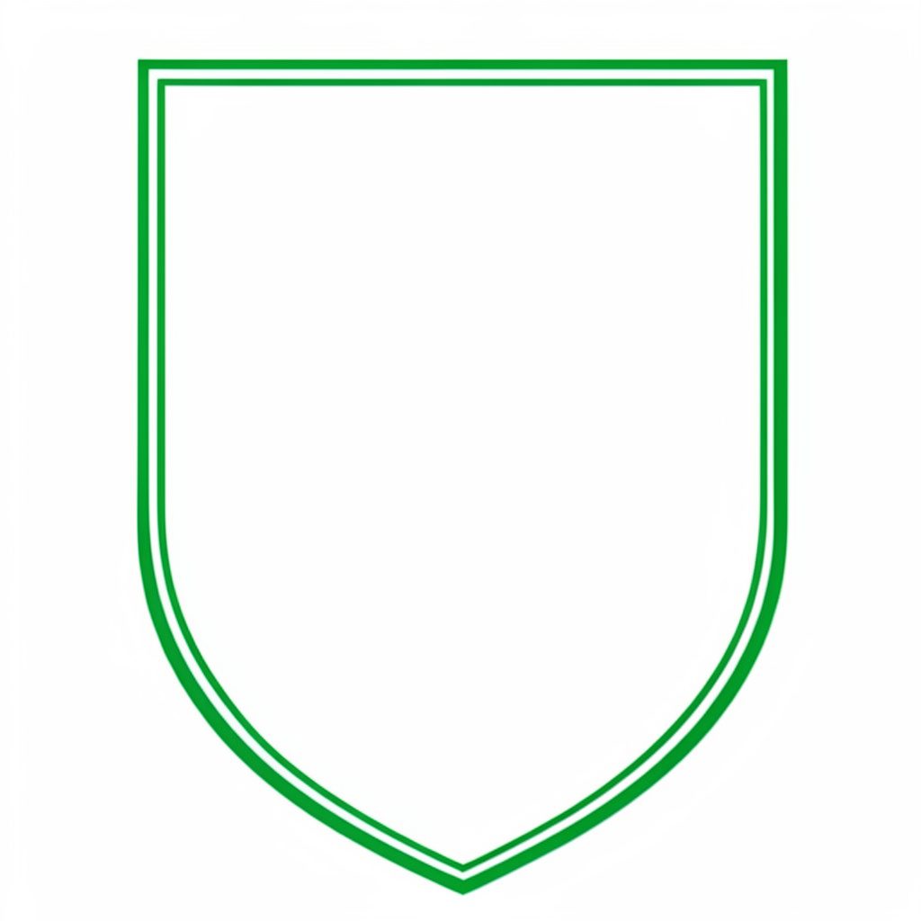 Ilustración institucional sobria con escudo heráldico estilizado en tonos verdes y azules sobre fondo neutro